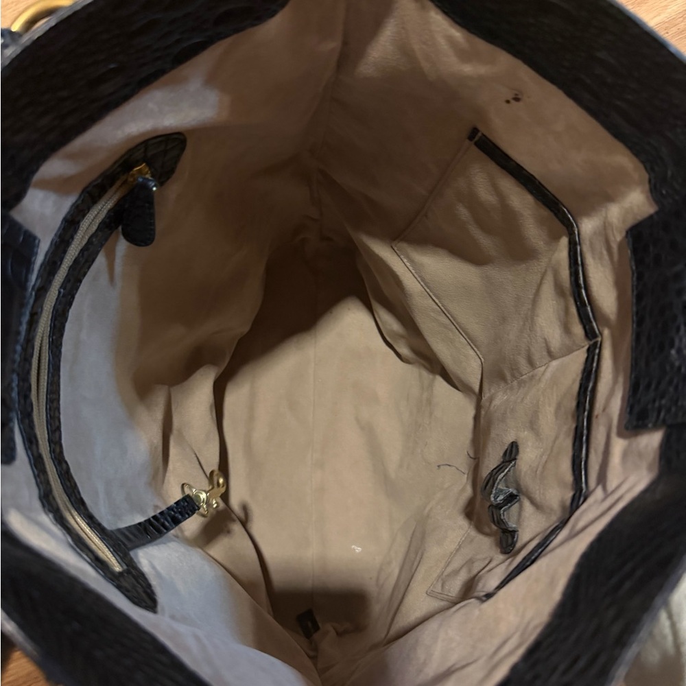 Brahmin Black Croc-Embossed Women's Tote Bag - Picture 7 of 7